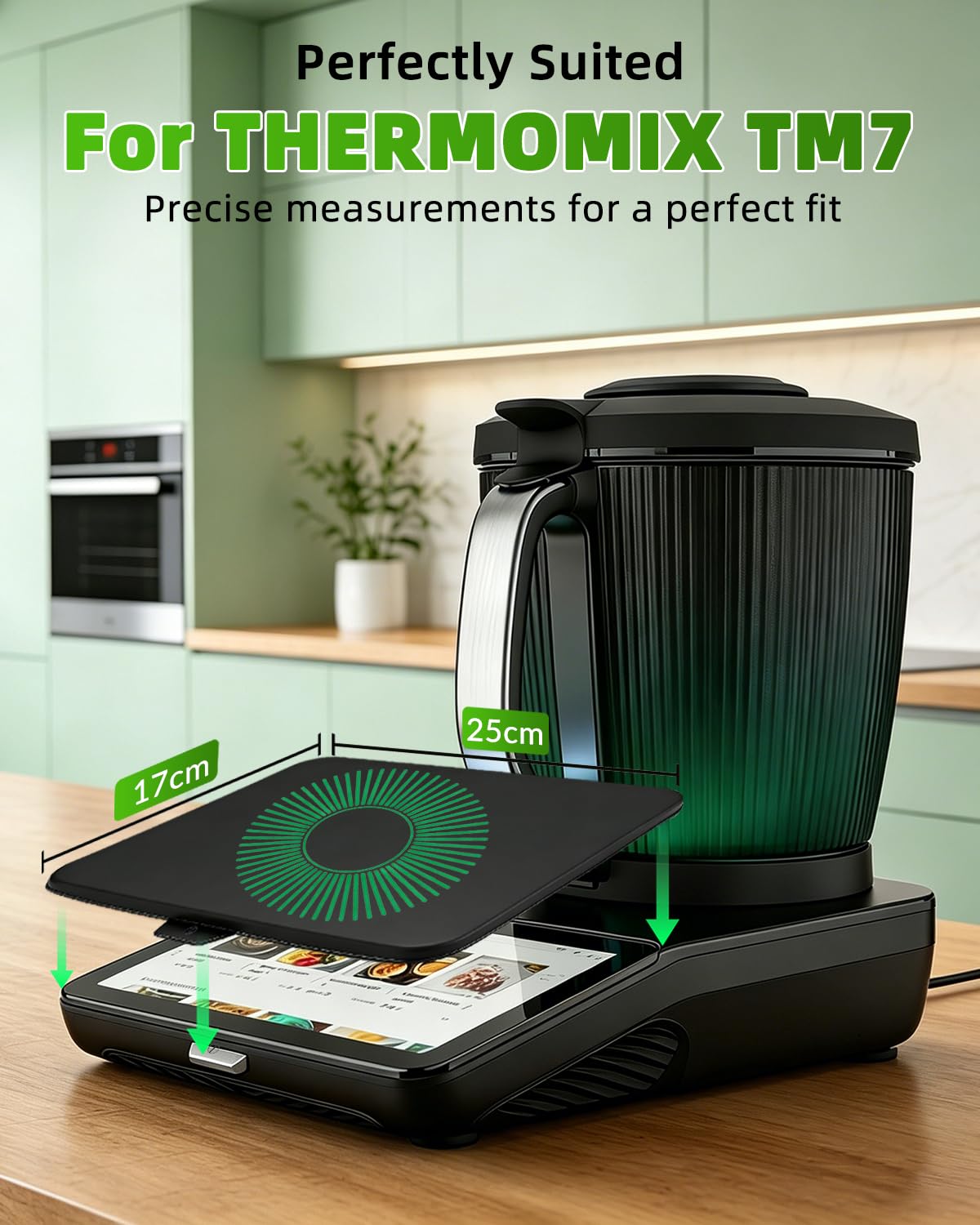 Silikonowa osłona ekranu do Thermomix TM7, silikonowa osłona ekranu z silikonu spożywczego, hydrofobowa/pyłoszczelna/odporna na zarysowania, łatwa do czyszczenia, akcesoria do Vorwerk Thermomix TM7