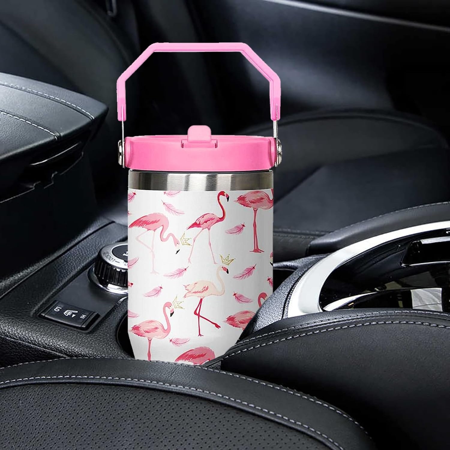 Flamingo Gifts for Women, 30 oz Pink Flamingo Leakproof Tumbler with Lid and Straw, Flamingo Decor - Image 7