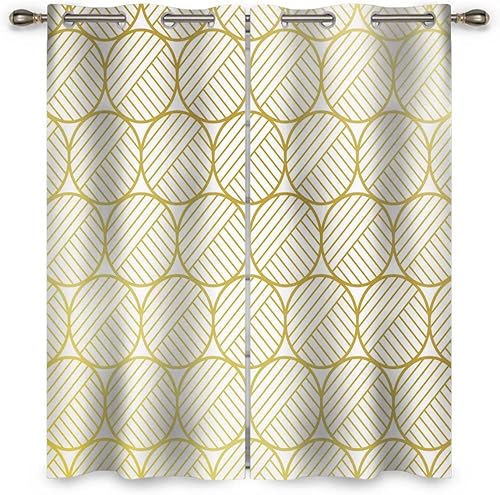 Pastel Farmhouse Curtains for Living Room 2 Panels Geometry Lattice Line Modern Boho Curtains Cortinas Blackout W 85 X H 85 Inches