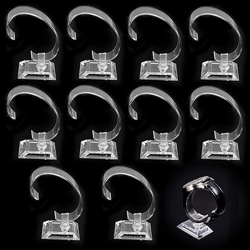Aiishow Soporte de exhibición de reloj, 10 piezas soportes de exhibición de pulseras de joyería, soporte de exhibición de reloj acrílico extraíble,