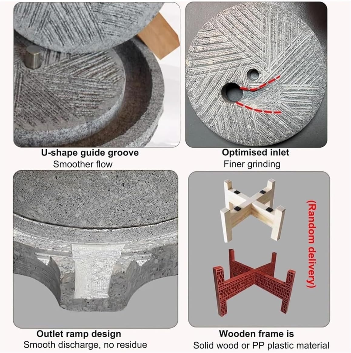 Removable Manual Handmade Stone Mill,Hand Grain Mill,Hemp Stone Mill for Home Use,Vintage Handmade Mill for Grinding Grains(35cm/13.8in)