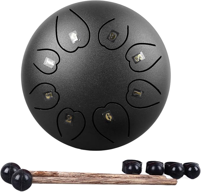 Steel Tongue Drum 6 pulgadas 8 notas Negro miniatura 2