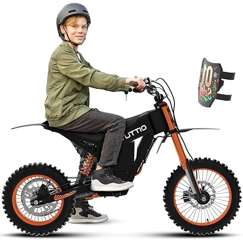 Tuttio Soleil01 48V Electric-Dirt-Bike Electric-Motorcycle Off-Road-Electric-Bike - with 21AH Battery 15-37MPH&18-43Miles Dirtbike 3-Speed Modes Motorcycle for Teens Ages 13+(Immediate-Delivery)