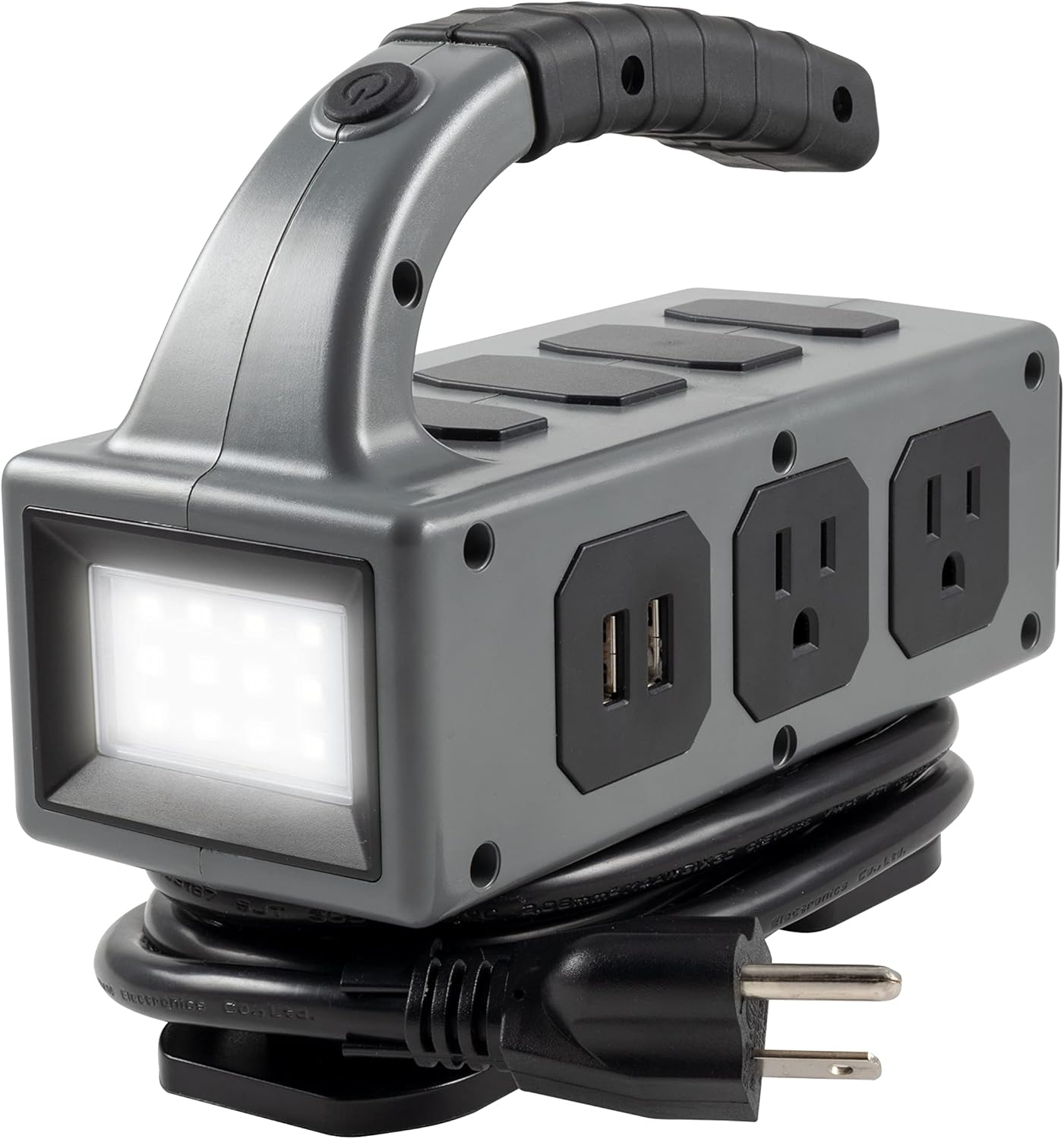UltraPro 5-Outlet Power Station with 250-lumen LED Work Light, USB Charger, 6ft. Power Strip, 300 Joules Surge Protector Power Strip, ETL Listed – 68335