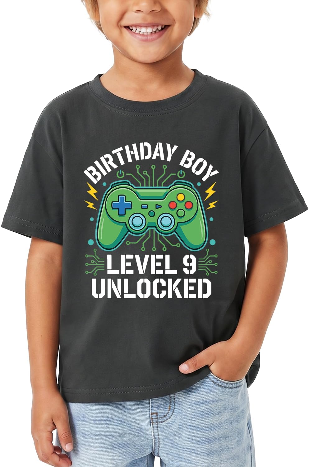 Toddler Birthday Shirt for Kids Boys T-Shirt Short Sleeve Cotton Tee 5T-9Y