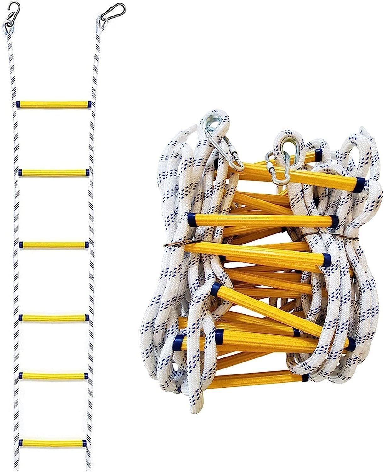 Rope Ladder Fire Escape, Which Can Be Quickly Deployed, Reused, And Easily Stored For Indoor And Outdoor Climbing(18m)
