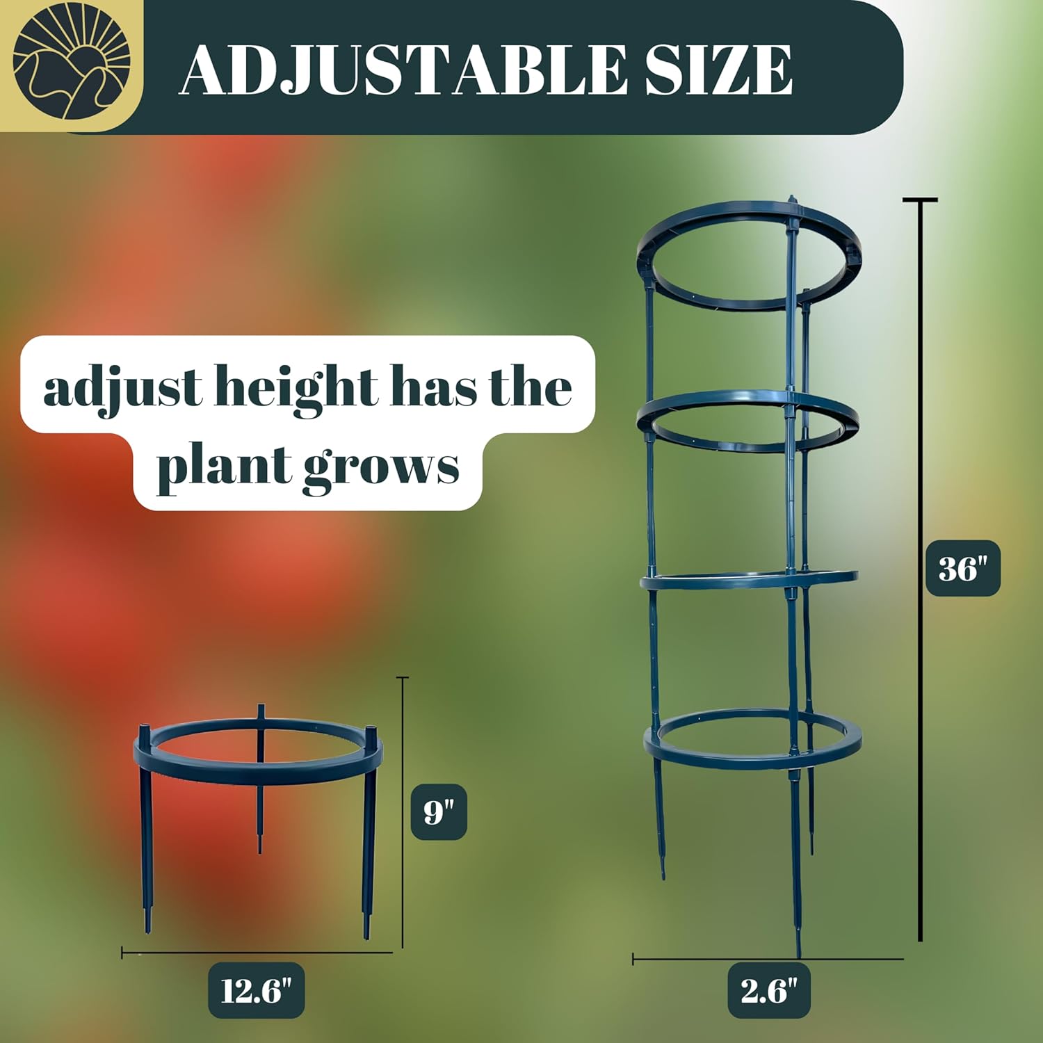 Plant Support Tomato Cages for Garden 5 Pack - Tomato Stakes Plant Stakes for Climbing Plants Garden Cages for Vegetables