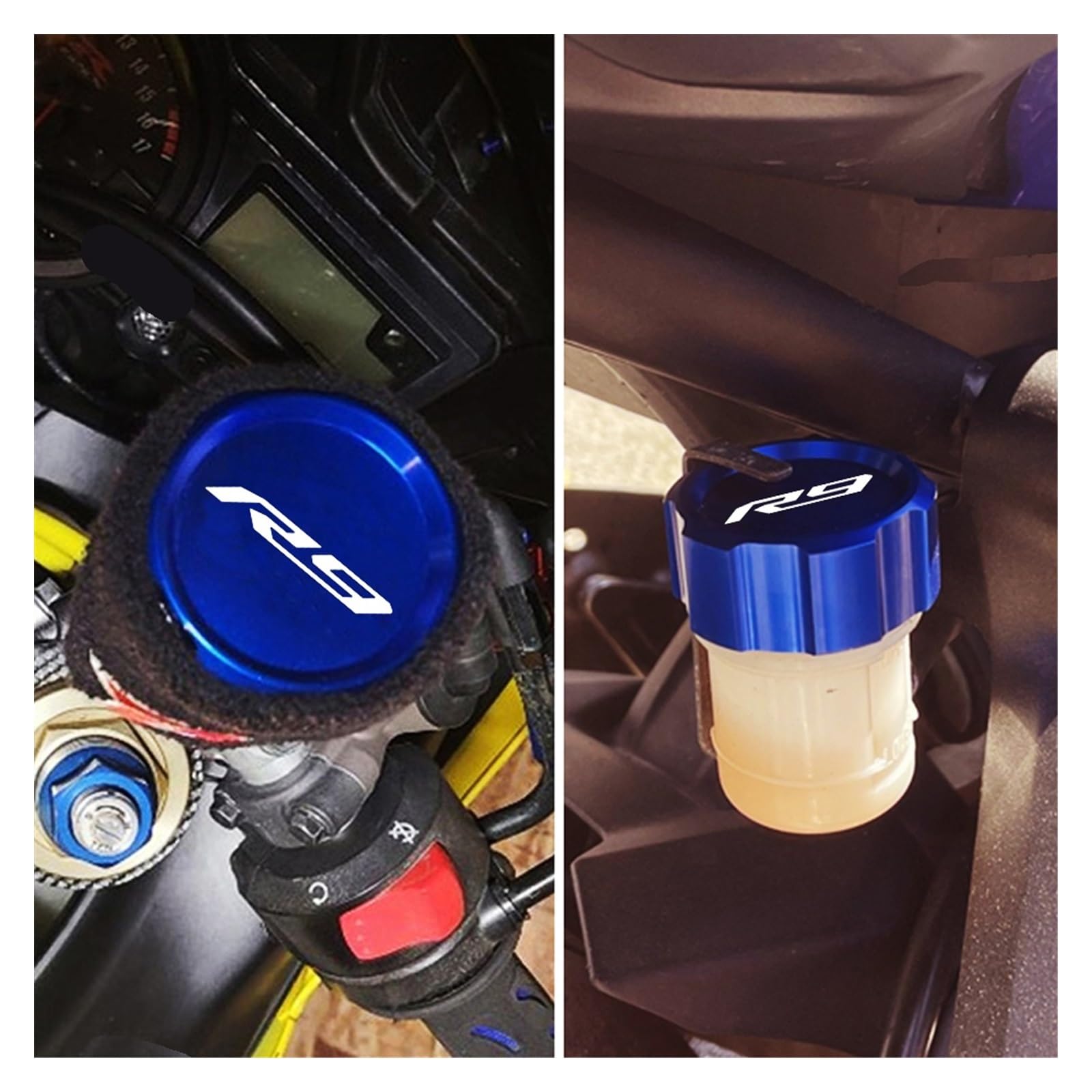 Tappo Serbatoio Olio Liquido Freno Per YZFR9 YZF R9 YZF-R9 2021-2025 2026 Moto Anteriore Posteriore Serbatoio Fluido Freni Tappo Di Copertura Calzino Accessori Ricambio