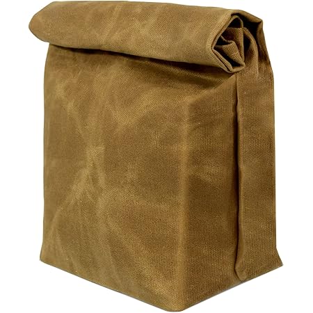 insulated waxed canvas lunch bolsa