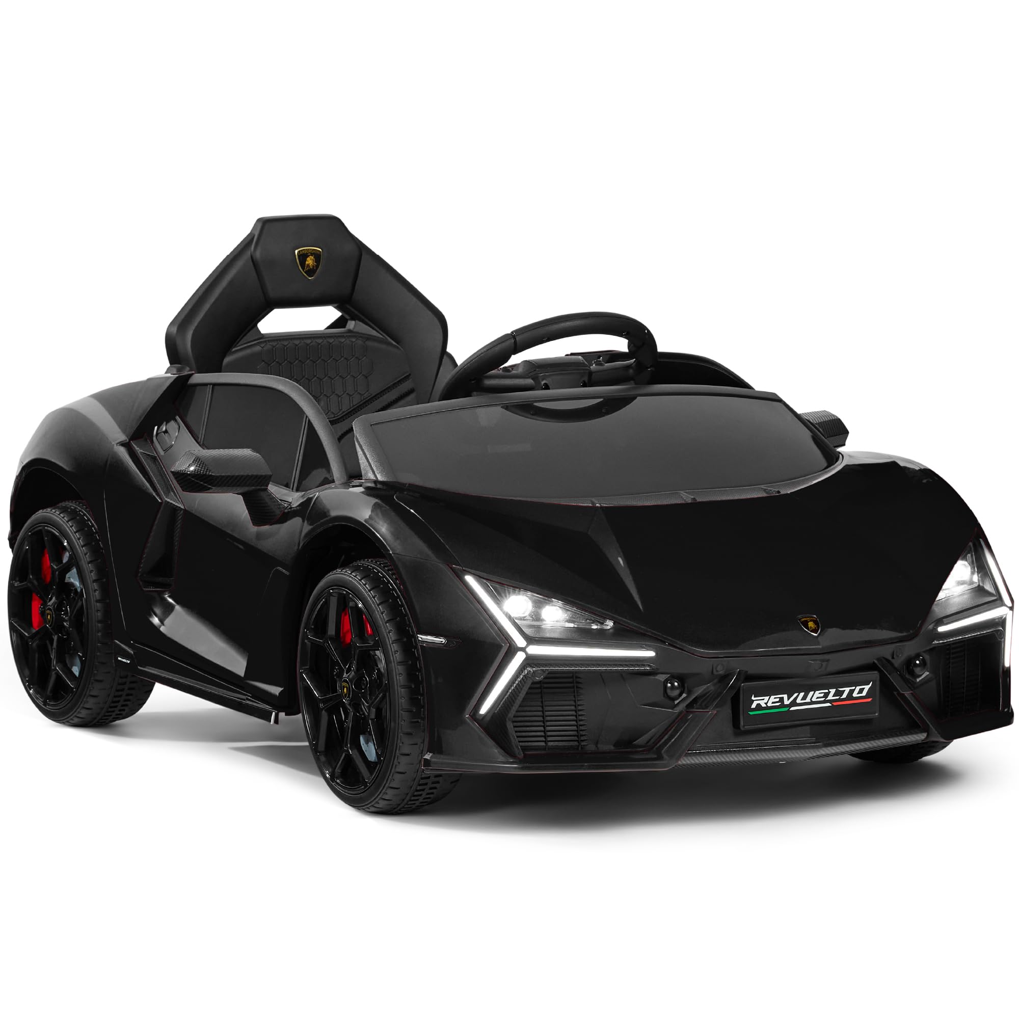 Best Choice Products Licensed Lamborghini Revuelto Kids 12V Electric Ride On Car Toy w/ 66lb Weight Capacity, Parent Control, Bluetooth - Black