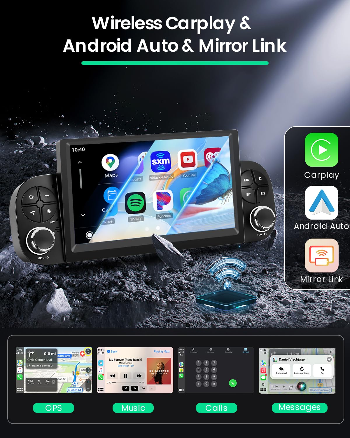 Roinvou 4+64G 7'' Radio Android 15 para FIAT Panda 2013-2020 Incell Screen