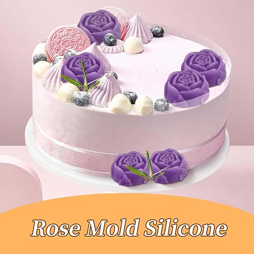 Miniatura 7 de 3 moldes de silicona con 6 cavidades, 10.14 x 6.82 x 1.17 pulgadas, moldes de flores reutilizables de silicona para chocolate, dulces, jabón, pastel