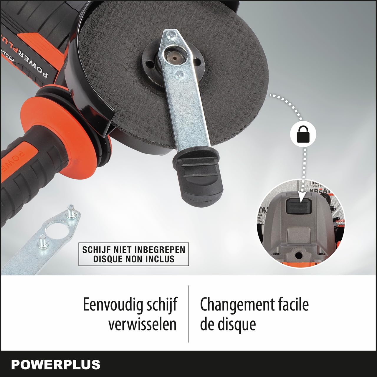 Powerplus Dual Power akumulatorowa szlifierka kątowa POWDP35170 40 V, tarcza ścierna Ø 125 mm, kompaktowa i ergonomiczna szlifierka - bez baterii i ładowarki