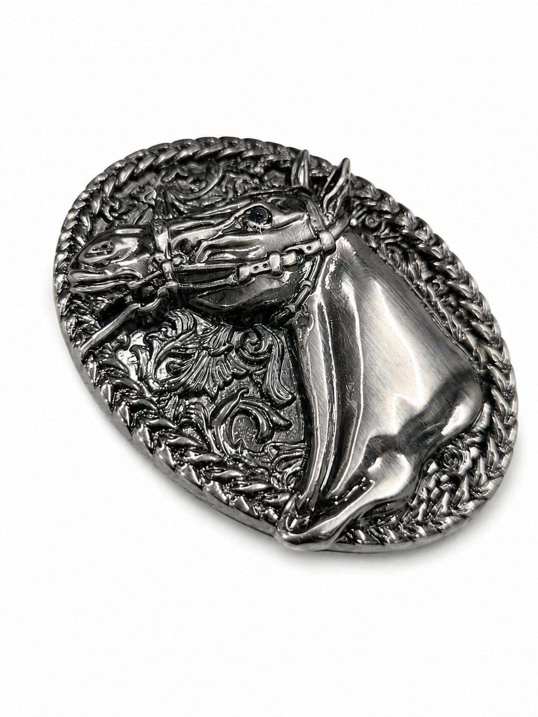 Western Horse Head Belt Buckle for Men & Women | Brass Black Finish Zinc Alloy Metal Buckle | Vintage Cowboy Rodeo Style Fashion Accessory (40mm)-image-27