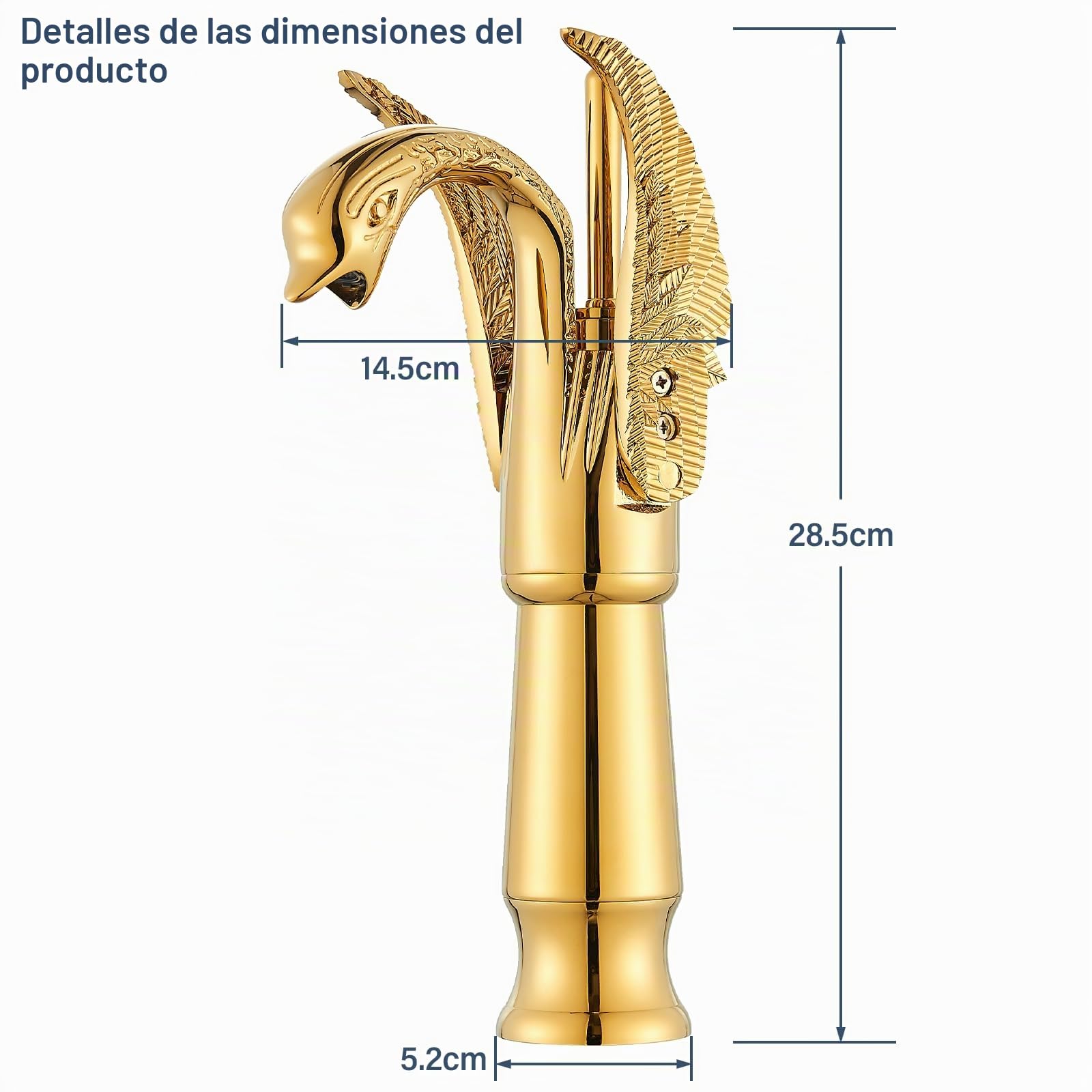 Grifo baño oro latón sólido grifo montado cubierta