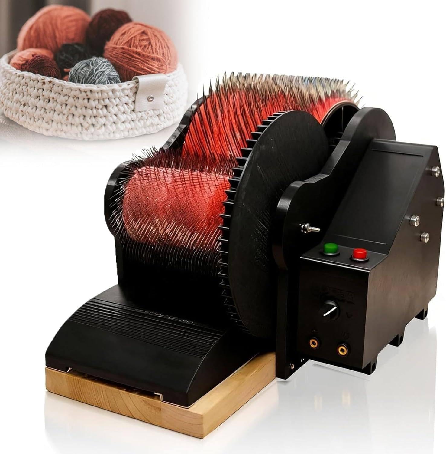 ZIXIAOS Electric Wool Felting Machine with Foot Pedal, Wool Mixing Board Carding Machine, Wool Carder, Fast Color Mixing, Wool Fiber Drum Carding Machine, For DIY Craft Making