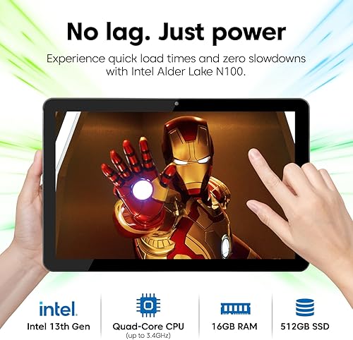 Miniatura 2 de Fusion5 Tablet PC profesional Windows 11 de 10.1 pulgadas, 16 GB de RAM, SSD de 512 GB, Intel de 13 generación, Full HD, USB C, Micro HDMI, tableta