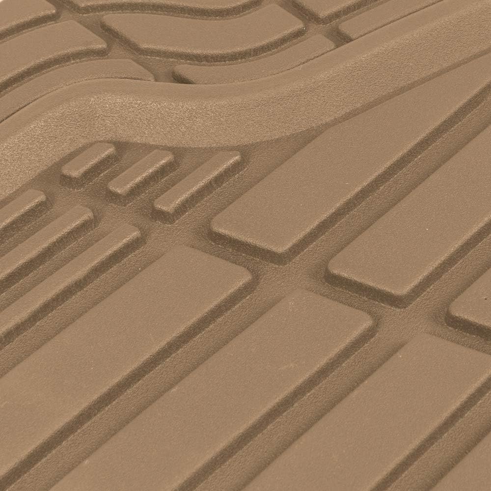 Cat® ToughRide™ Heavy-Duty 3 Piece Rubber All Season Floor Mats for Car Truck Van SUV, Black - Premium Trim to Fit Cars Floor Mat, All Weather Deep Dish Automotive Floor Mats, Total Dirt Protection - Image 6