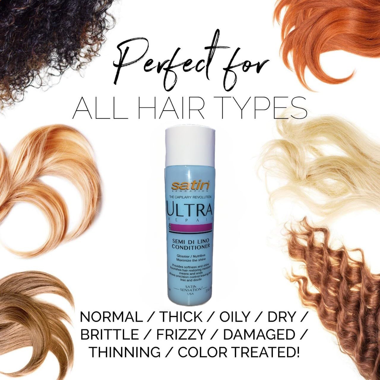 Satin Sensation kit - Hair straightening treatment shampoo - Amio acid formula - Smoke & formaldehyde free - Professional Italian formula Men & Women