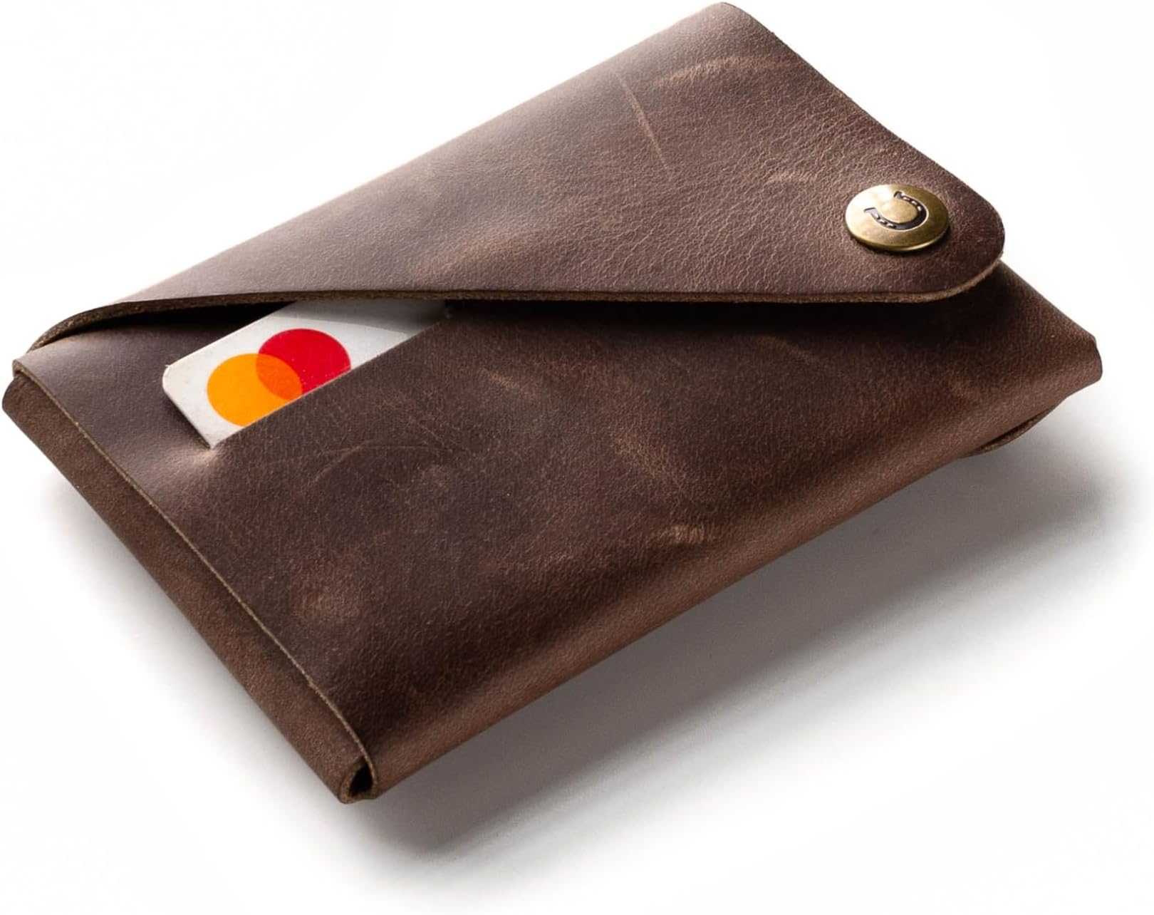 Crazy Horse Craft Minimalist Wallet, Leather Card Holder for Men and Women