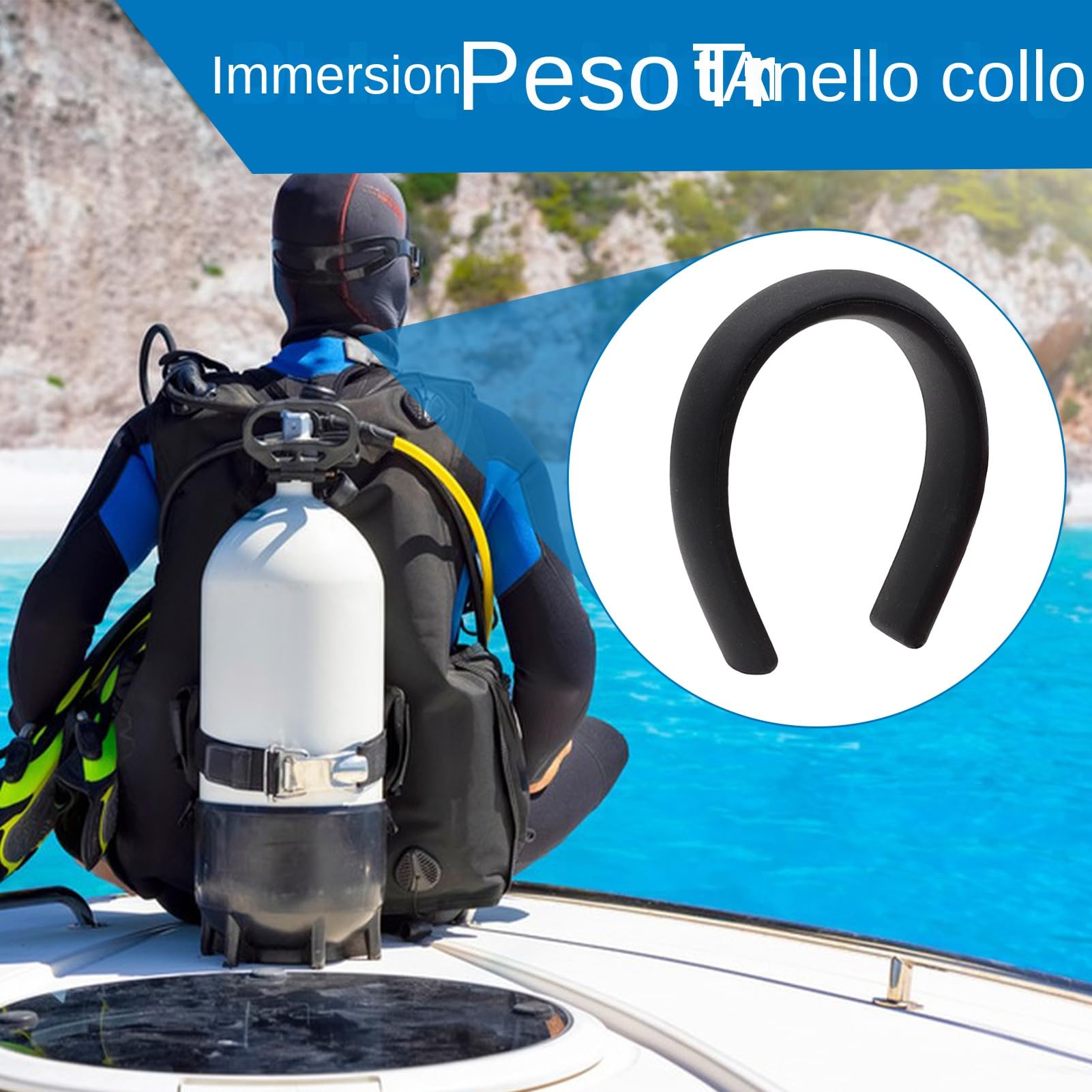 Peso Cervicale Sub Anello Antiscivolo Allenamento Collo | Sub Morbidi Pieghevoli In Piombo Per Piscina Per Uomo, Amanti Sport Acquatici, Esperti, Principianti, Lago, Mare