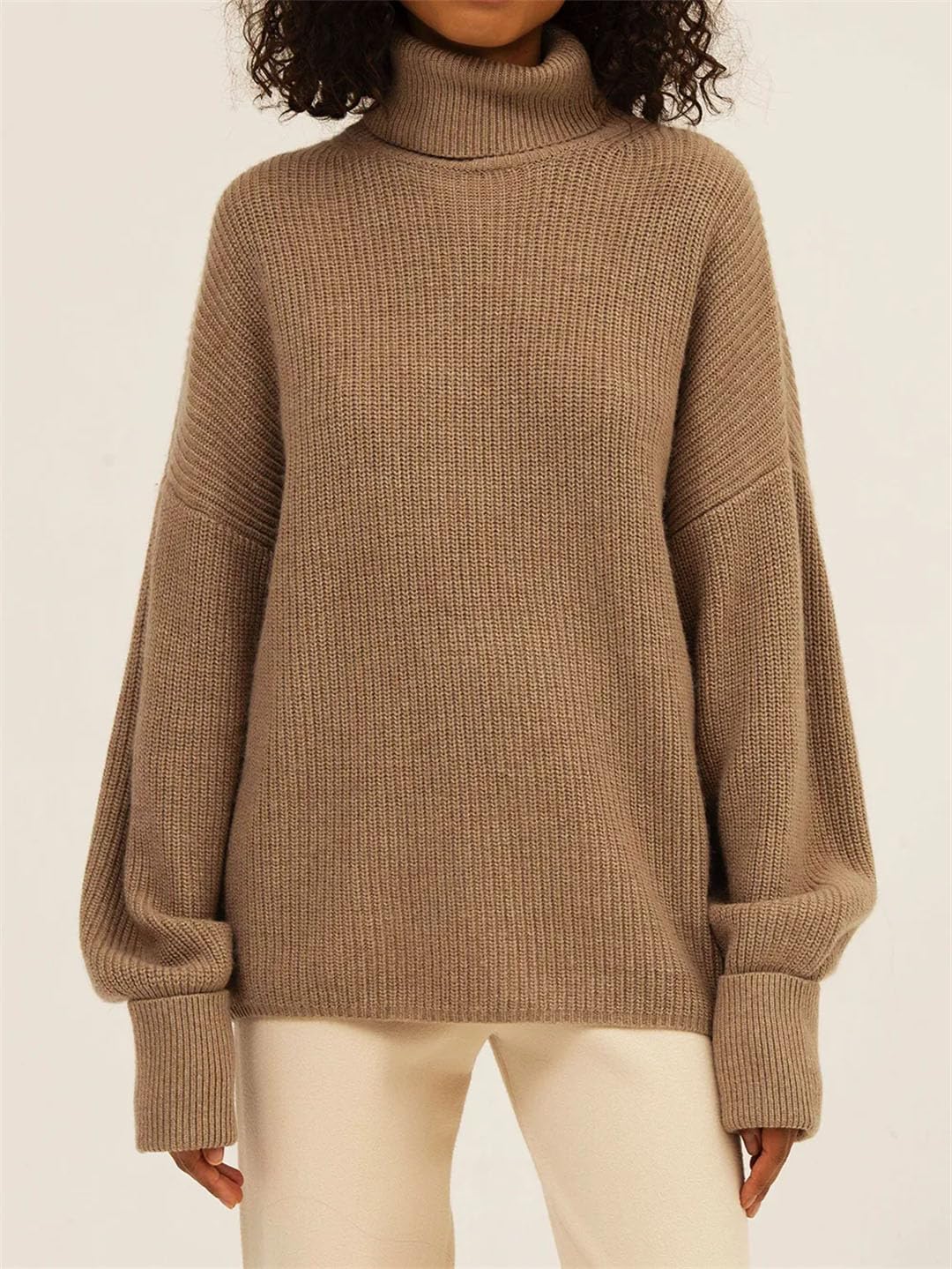 Maglione da donna a collo alto, stile casual