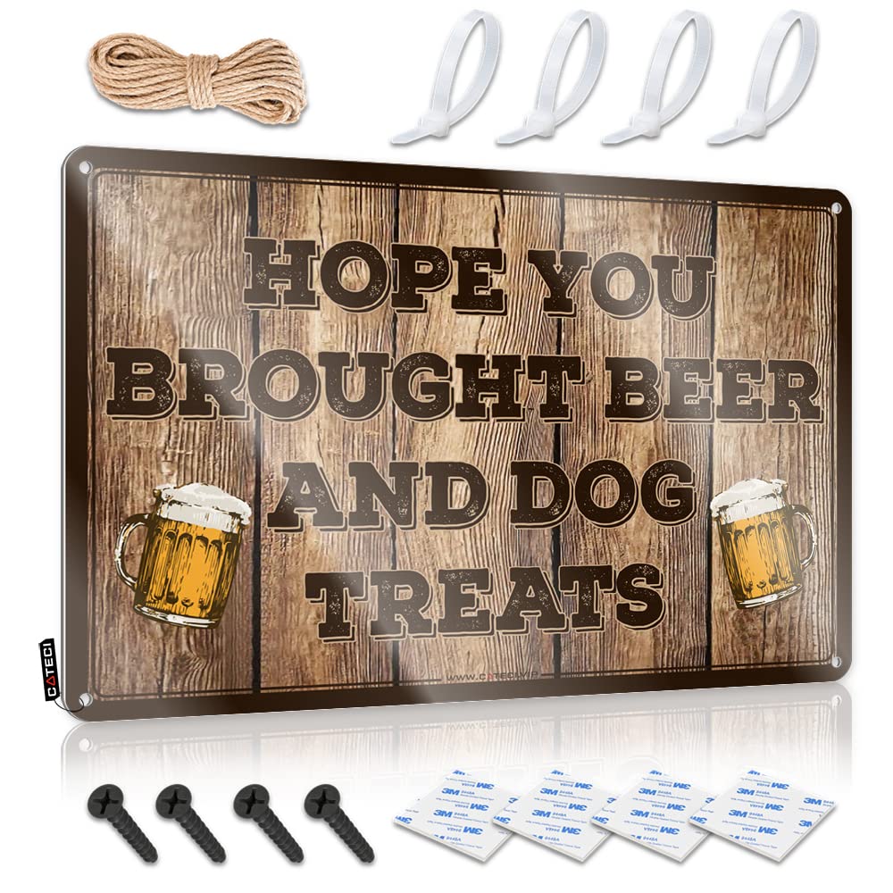Clock Retro Wall Decor Best | Hope You Brought Beer And Dog Treats Novelty Club Decoration(30X40CM)