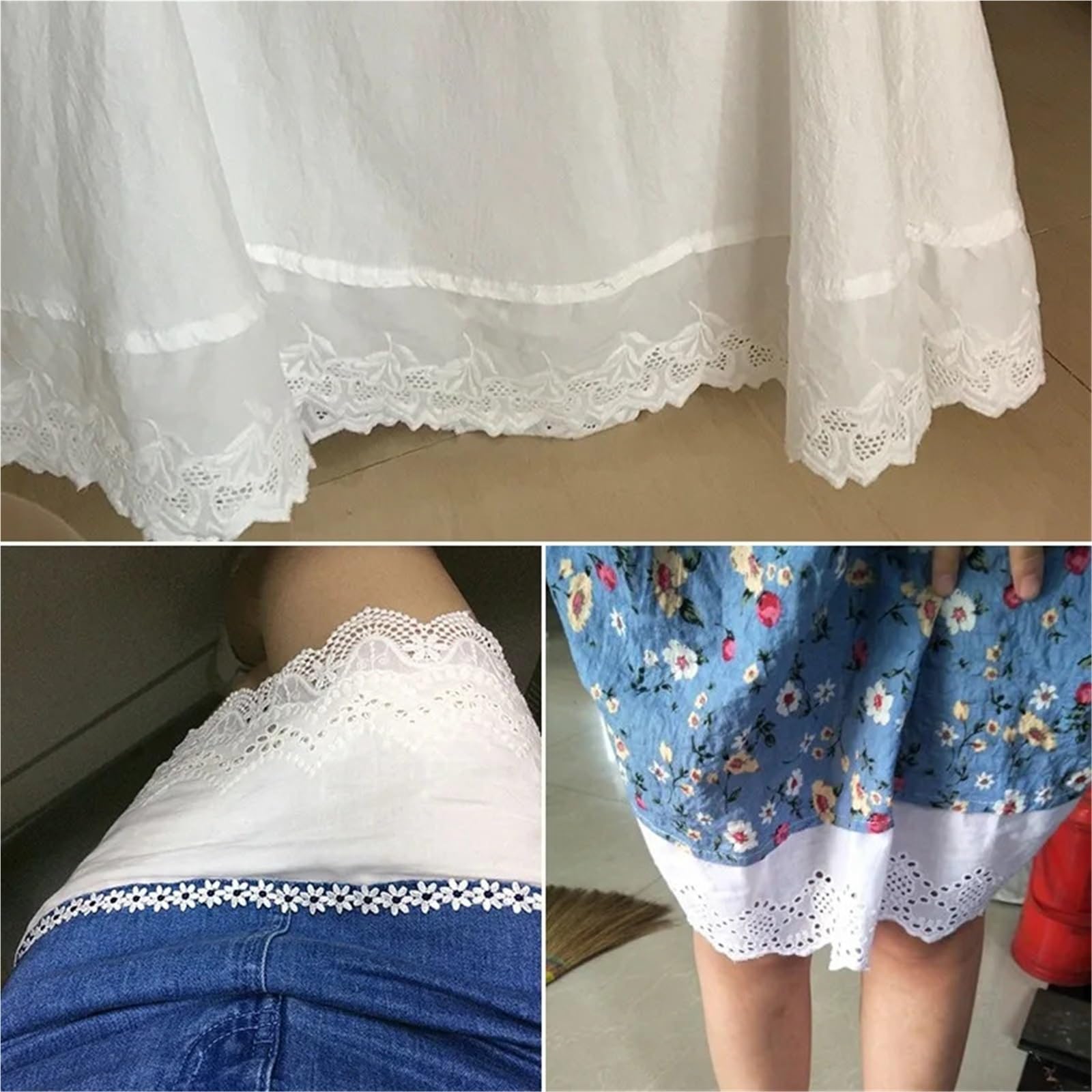 Cinta de encaje algodón blanco, manualidades hechas a mano, tela hueca, cinta bordada con flores, decoración textil for el hogar Para Coser Manualidades