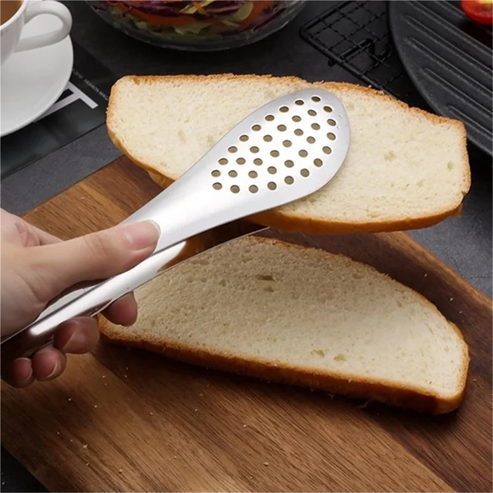 Pinze da barbecue, Pinze da cucina in acciaio inossidabile argento di varie dimensioni(9 inch)
