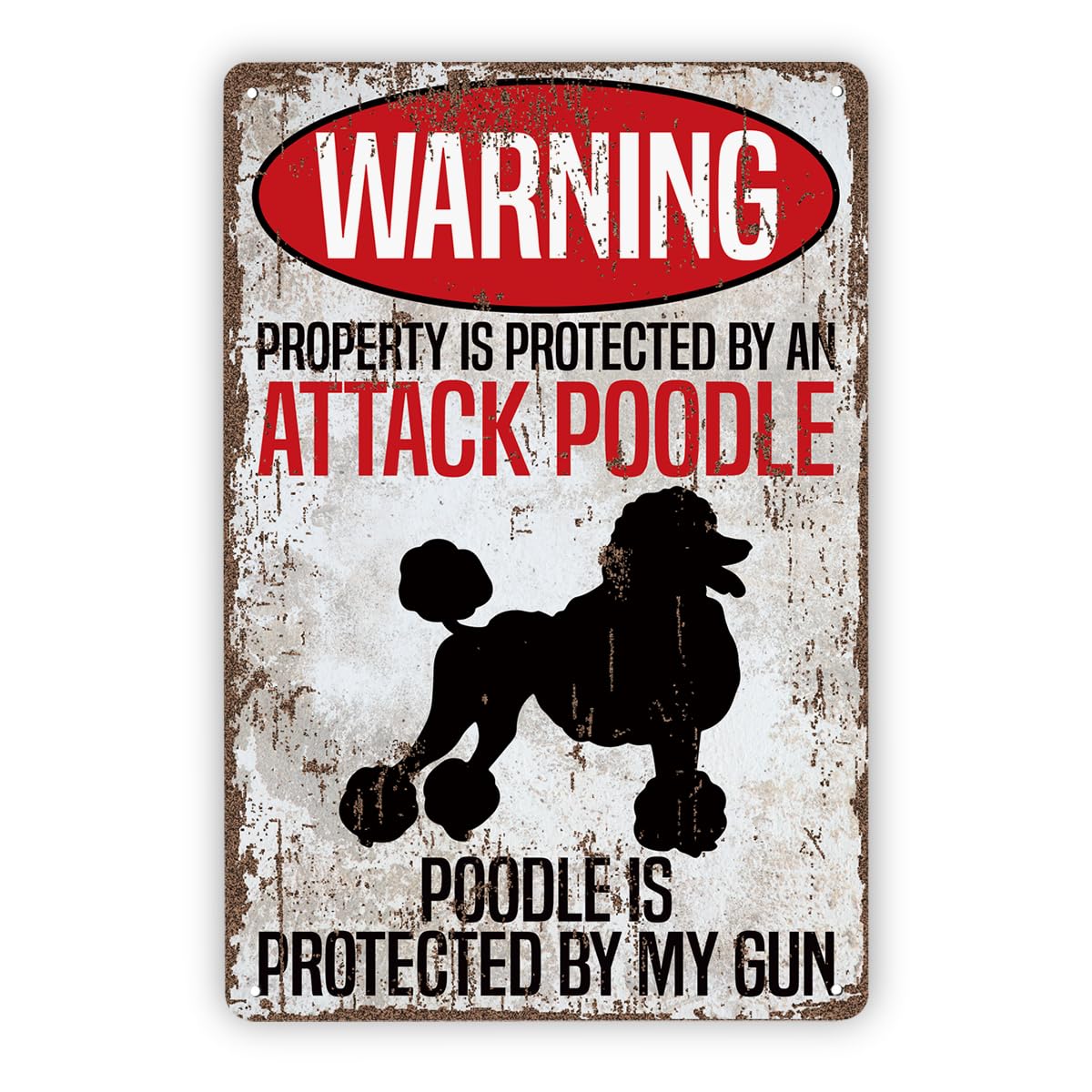 Vintage Metal Tin Sign S, Funny Beware Of Dog S, Beware Of Poodle, Gift For Poodle Lovers, Courtyard Porch Decor, Funny Yard, Aluminum Pet Decor, 11.8 * 7.9inch Custom Private Property Signs Outdoor