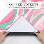 Serviette de tapis de yoga avec grandes poches d'angle, tapis antidérapant de microfibre pour le yoga chaud, Pilates et entraînement de gym, 70" L x 26" W, rose