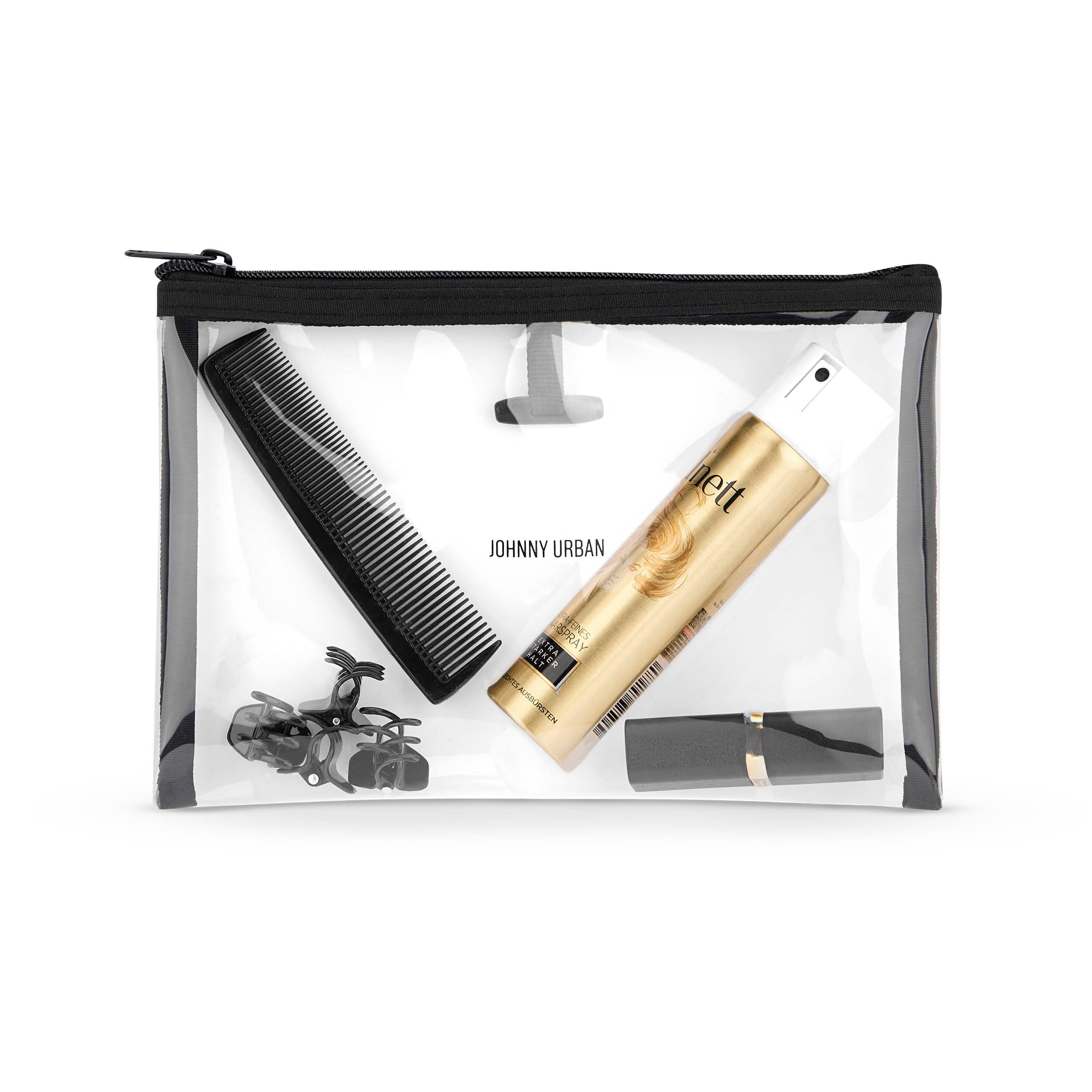 Johnny Urban Beauty Case Donna & Uomo Nero - Logan - Elegante Borsa da Toilette da appendere - Nécessaire da Viaggio - Beauty Case con Sacchetto Trasparente per i Liquidi del Bagaglio a Mano