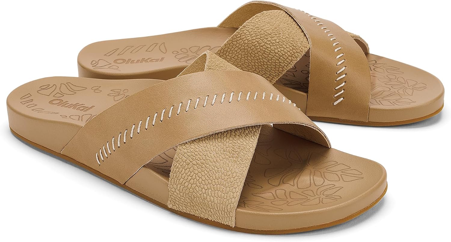 OluKai Kipe'a Olu Women's Slide Sandal, Premium Leather image 4