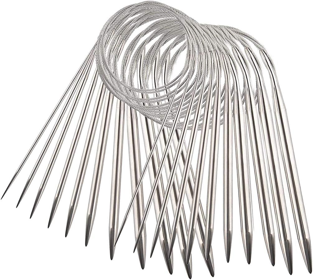 Fixed Circular Knitting Needle Set, 11 PCS DIY Crochet Knitting Needles