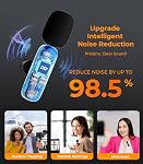 Wireless Microphone for iPhone & Android, Mini Plug & Play Lavalier Mic - 6H Battery, Zero Delay, Studio Sound