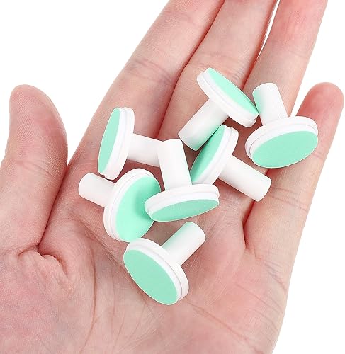 Miniatura 6 de MERRYHAPY 24 almohadillas eléctricas de repuesto para recortadora de uñas, papel de lija verde y cabezales de pulido de uñas de plástico,