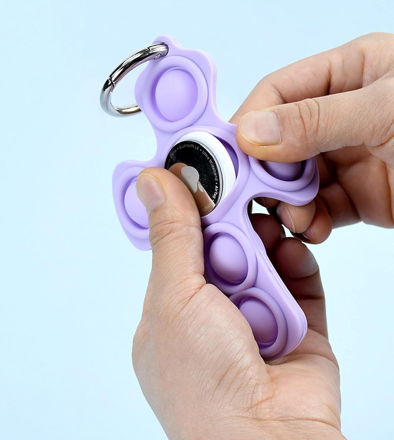 2 pack compatible for apple airtag holder airtag case multipurpose pop it fidget toy airtags keychain air tag holder tracker cover airtag key ri