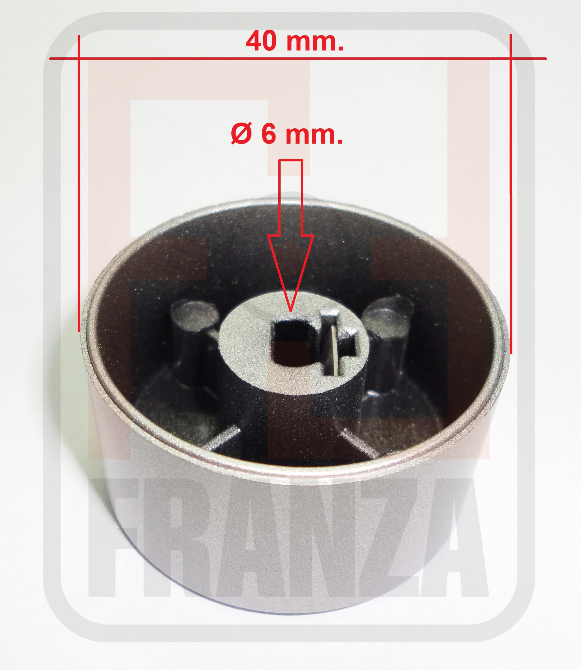 Ariston Hotpoint Indesit - Manopola in plastica color argento C00384829-488000384829 - per cucina piano cottura - M0245 - Prodotto originale (1 pezzo)