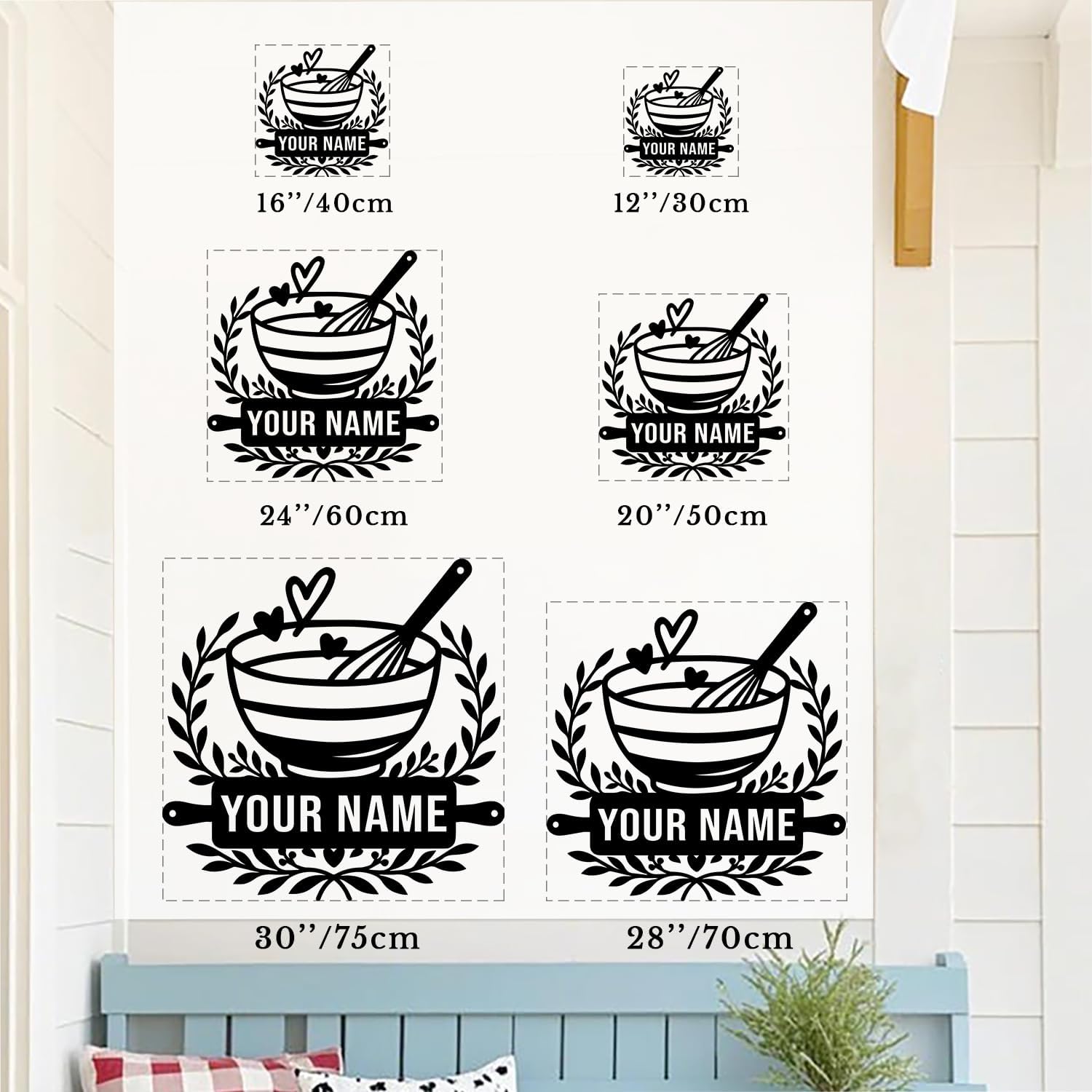 Custom Bread Bakery Metal Sign,Personalized Sweet Treats Name Wall Art,Baker Name Sign,Kitchen Coffee Wall Hanging,Baking House Number Address Plaque (Style-3)
