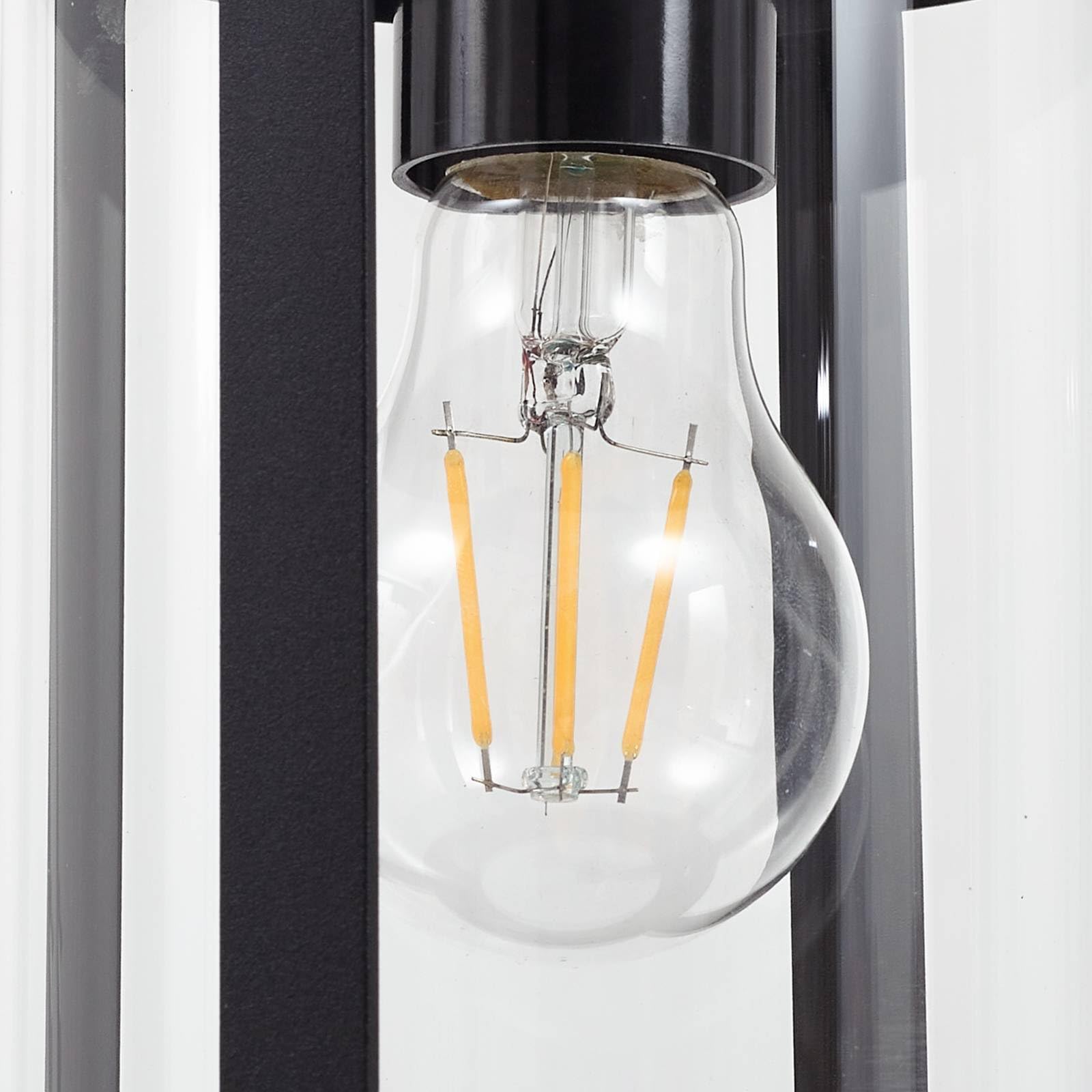 Lindby Lampa zewnętrzna (latarnia) Zayn (nowoczesna) w kolorze czarnym z aluminium (1 żarówka, E27) – lampa ścieżkowa, lampa ścieżkowa, lampa cokołowa