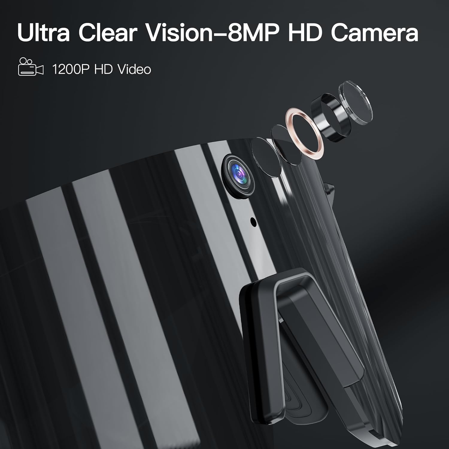 Sport AI Smart Glasses with Camera and EIS Stabilization, Bluetooth 8MP HD Camera 1200P Video Recording, AI Voice Assistant Photo Recognition, Real-Time Translation, Polarized Lenses Sunglasses