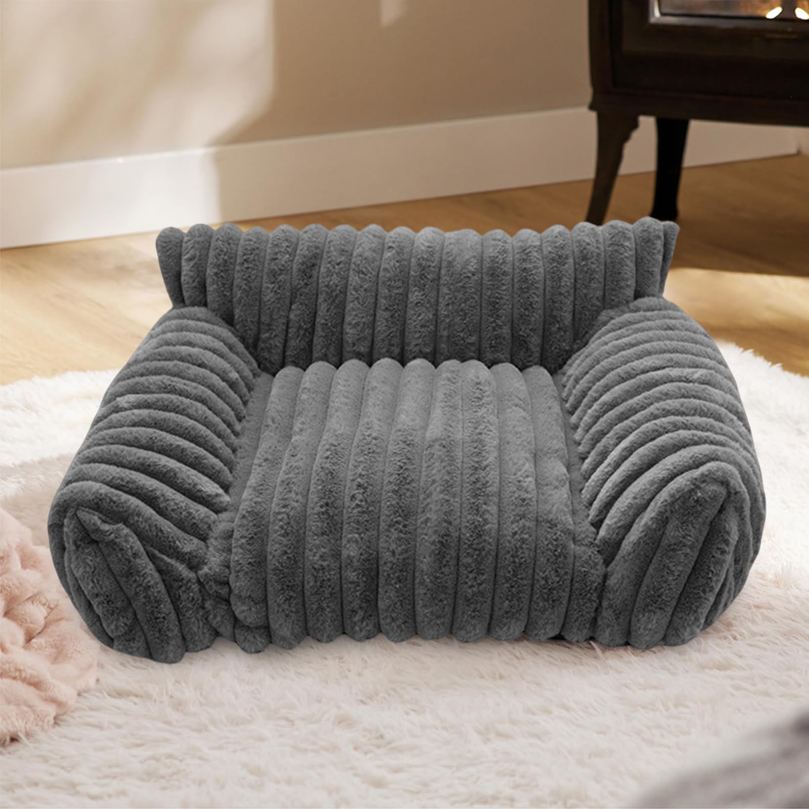Sofas Bett für Haustiere, Sofa für Haustiere, für den Innenbereich, erhöht, flauschig, für Katzen und Hunde, für den Innen- und Außenbereich, Reisen, Apartment, Auto, Hof