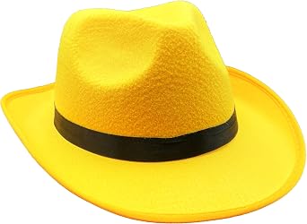 Karnival Costumes Adults Yellow 20s Gangster Fedora Hat Costume Accessory
