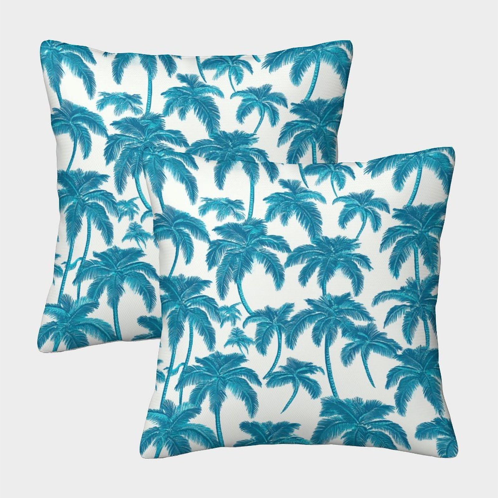 kaiyun 2 Pack Digital Printing 3D Palm Trees,Tropical Plants Theme Square Cushion Cover 45x45cm Suitable for Outdoor Home Bed Decoration Pattern