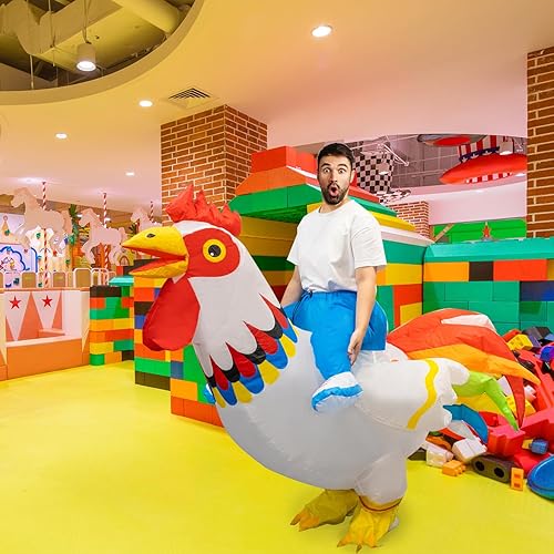 Miniatura 8 de KOMUSMO Inflatable Santa Claus Costume, Adult Christmas Santa Suit with Beard and Hat, Full Body Funny Blow Up Costume