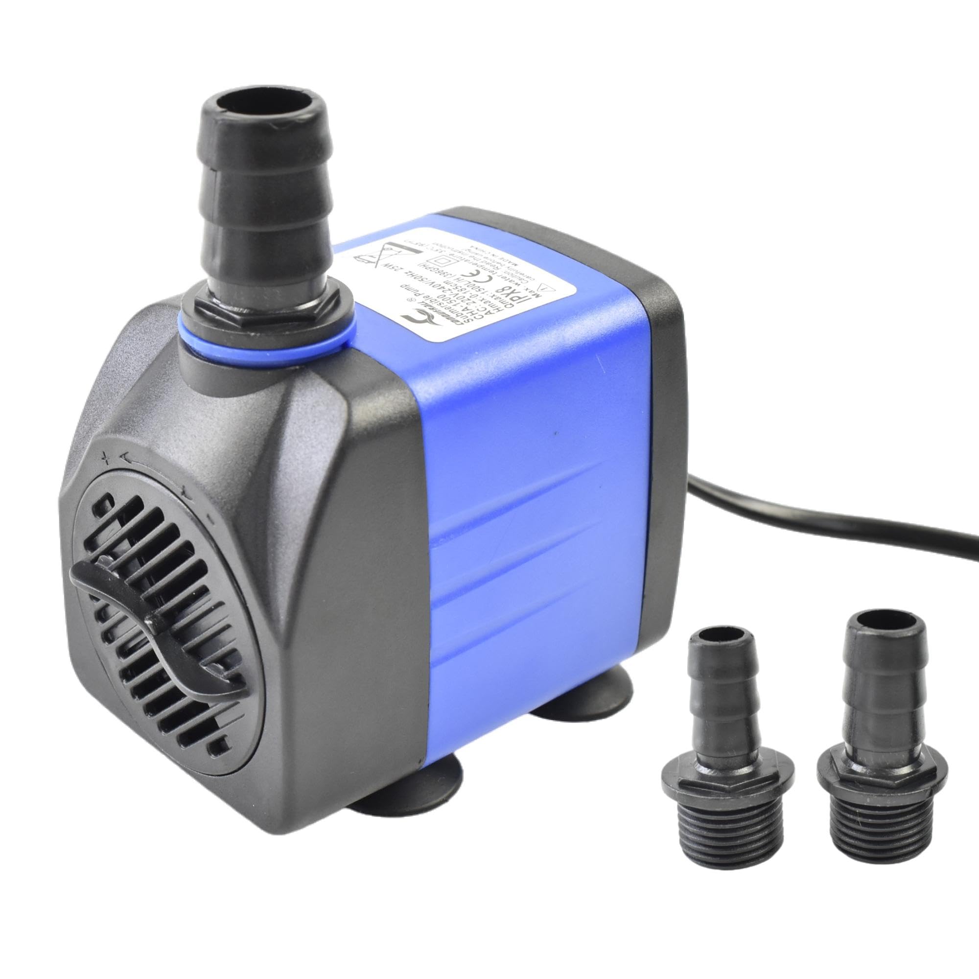 Conquerall 396GPH 1500L/H AC 220V Pompa sommersa 25W Ultra silenziosa per grandi vasche per pesci, cascate, fontane all'aperto e fontane d'acqua per animali domestici