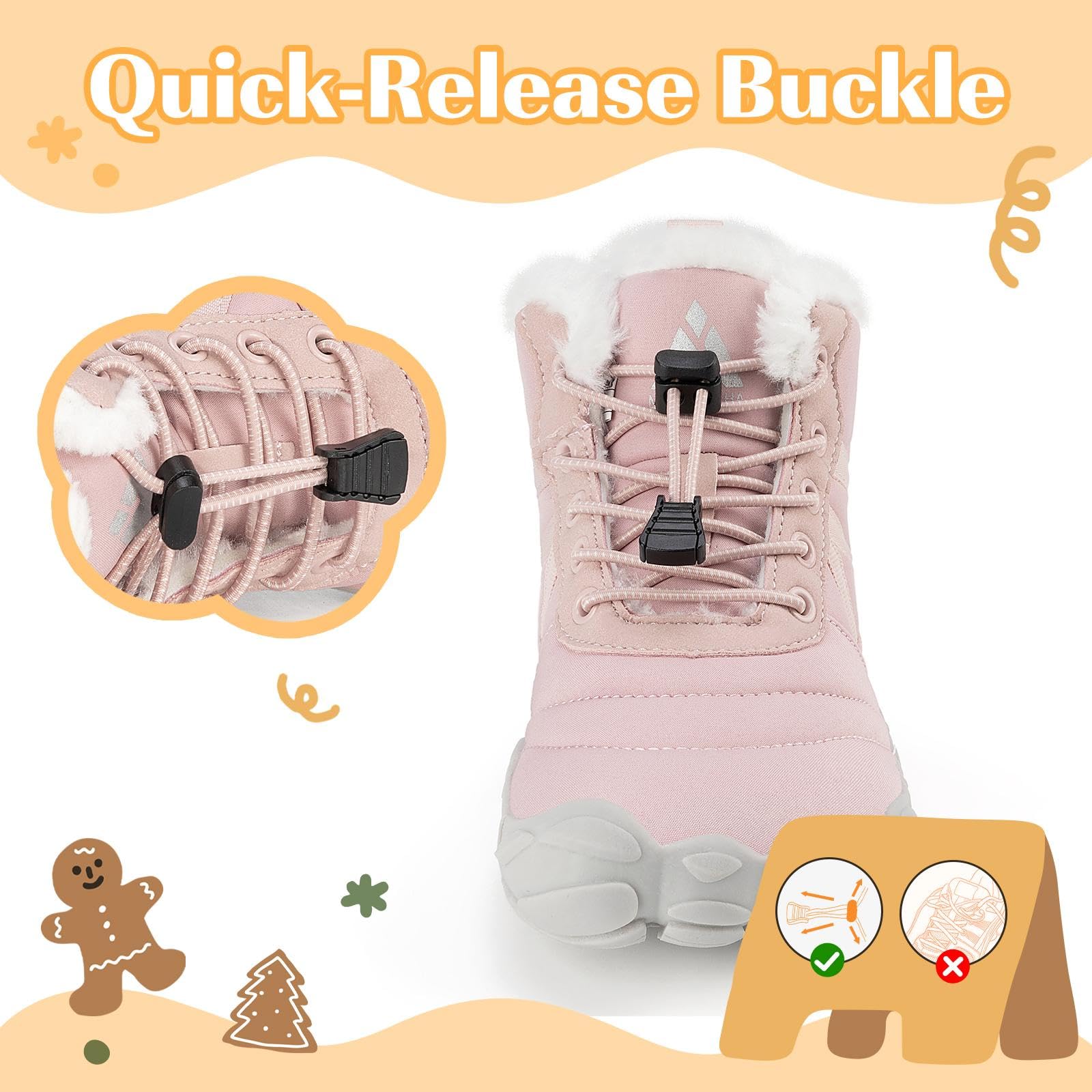 Mishansha Barefoot Botas Niño Niña Invierno Calientes Antideslizante con Forradas Gr.25-36