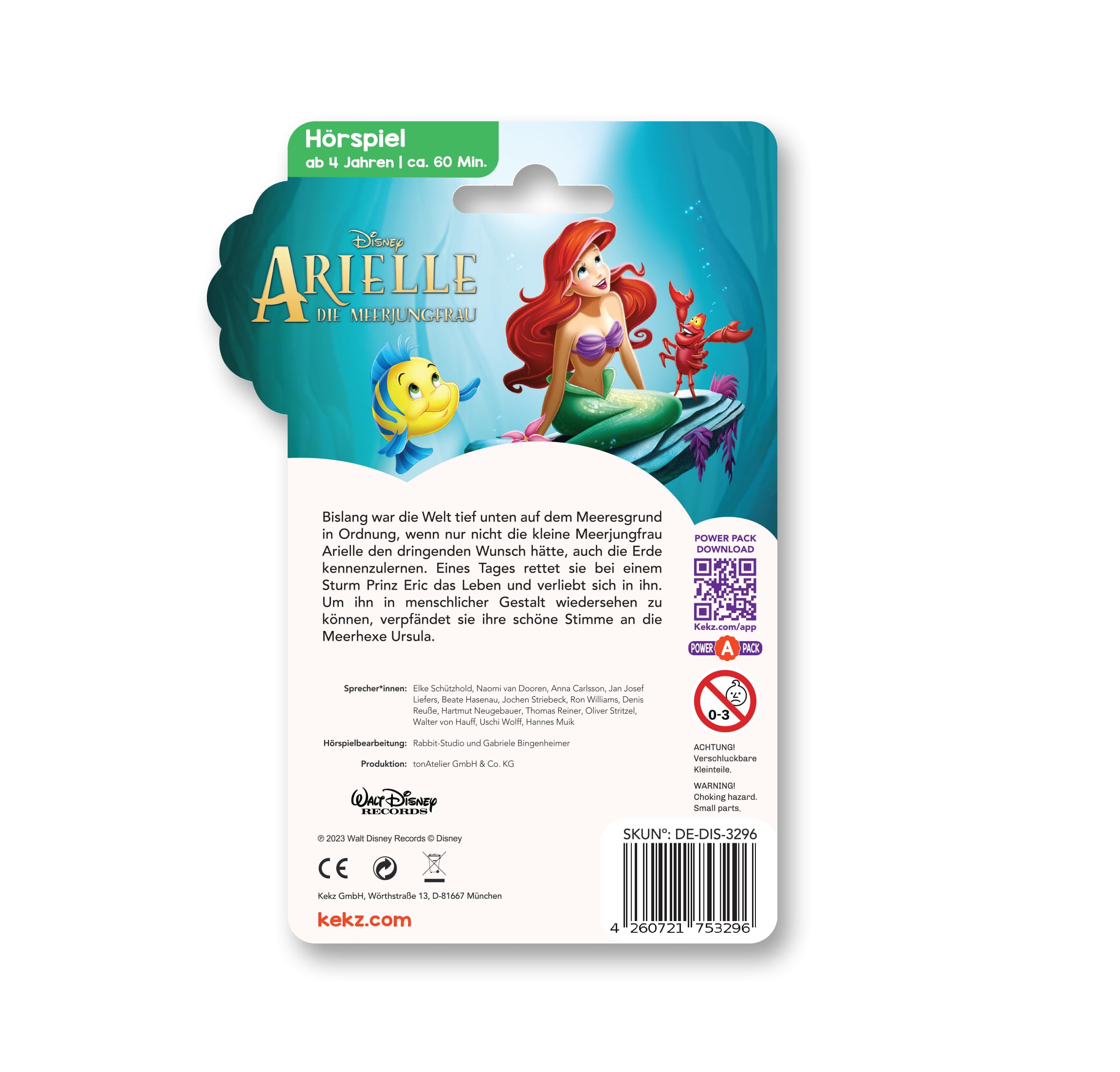 Kekz Chip audio do słuchaczy ciastek, Disney - Arielle Syrenka jako ciasteczko, słuchowisko dla dzieci od 4 lat, czas odtwarzania ok. 60 min