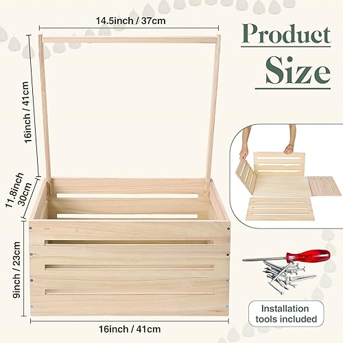 Miniatura 3 de Wooden Baby Shower Crate Closet, Baby Basket with Handle Baby Storage Crate Hamper, Baby Shower Wooden Gift Crate, Baby Personailzed Basket for