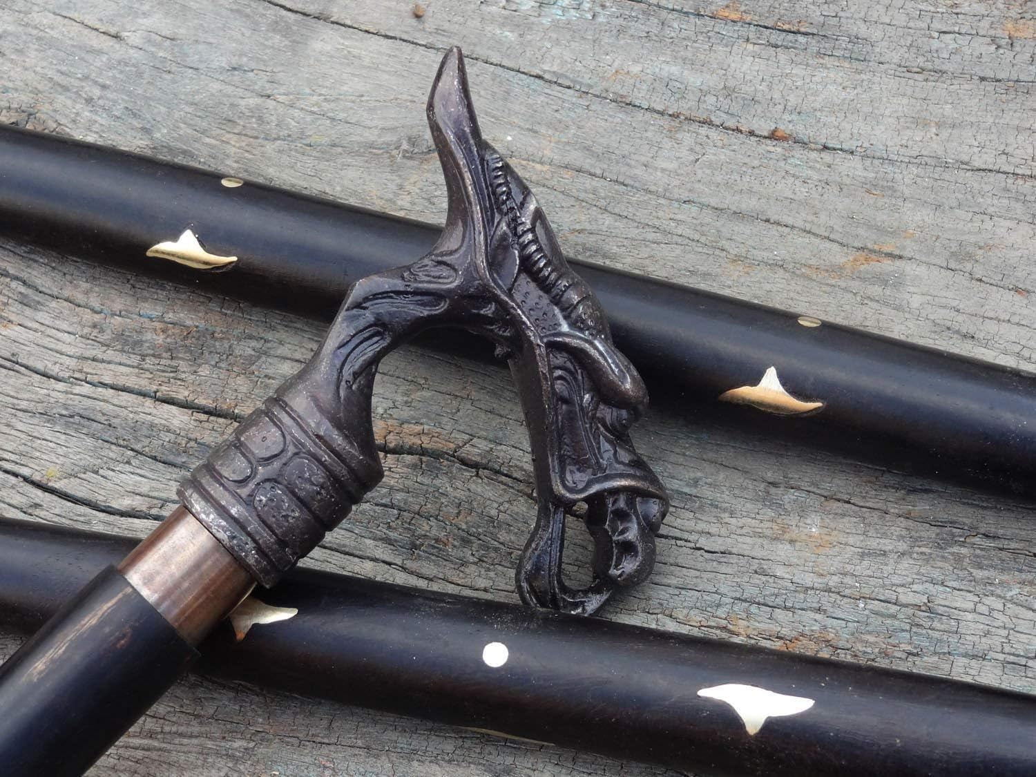 Bastone da passeggio in legno con manico a forma di drago vittoriano, stile vintage vintage, bastone da passeggio per gentiluomo, bastone da passeggio natalizio.